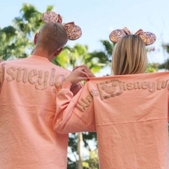 Disney Tops - Walt Disney World Spirit Jersey XXL Peachy Pink with Rose Gold Glitter Letters!